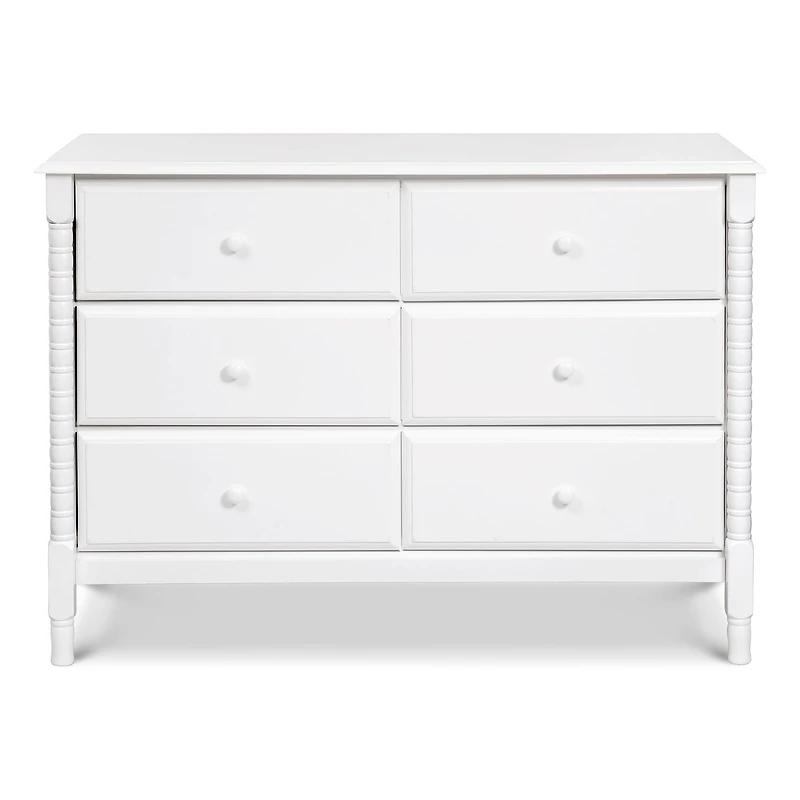 Commode 6 Tiroirs Jenny Lind Spindle - Blanc