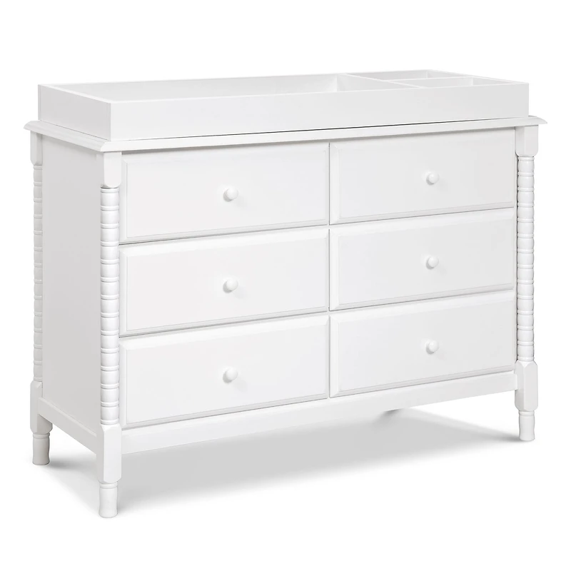 Commode 6 Tiroirs Jenny Lind Spindle - Blanc