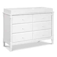 Commode 6 Tiroirs Jenny Lind Spindle - Blanc