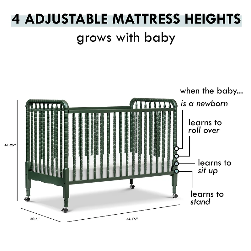 Jenny Lind 3-in-1 Convertible Crib - Vert