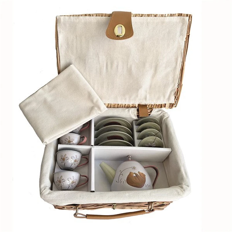 Set De Thé Métal Forêt Osier