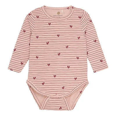 Stripe Heart Bodysuit 6-24m