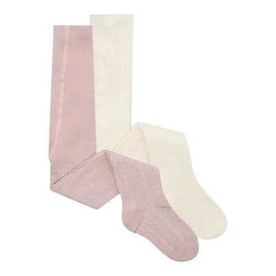 2pk Textured Tights 6-18m