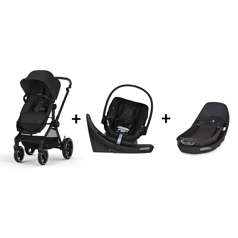Ensemble Cybex - Poussette EOS Lux, Siège d’auto Aton G Swivel et Seconde base