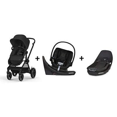 Ensemble Cybex - Poussette EOS Lux, Siège d’auto Aton G Swivel et Seconde base