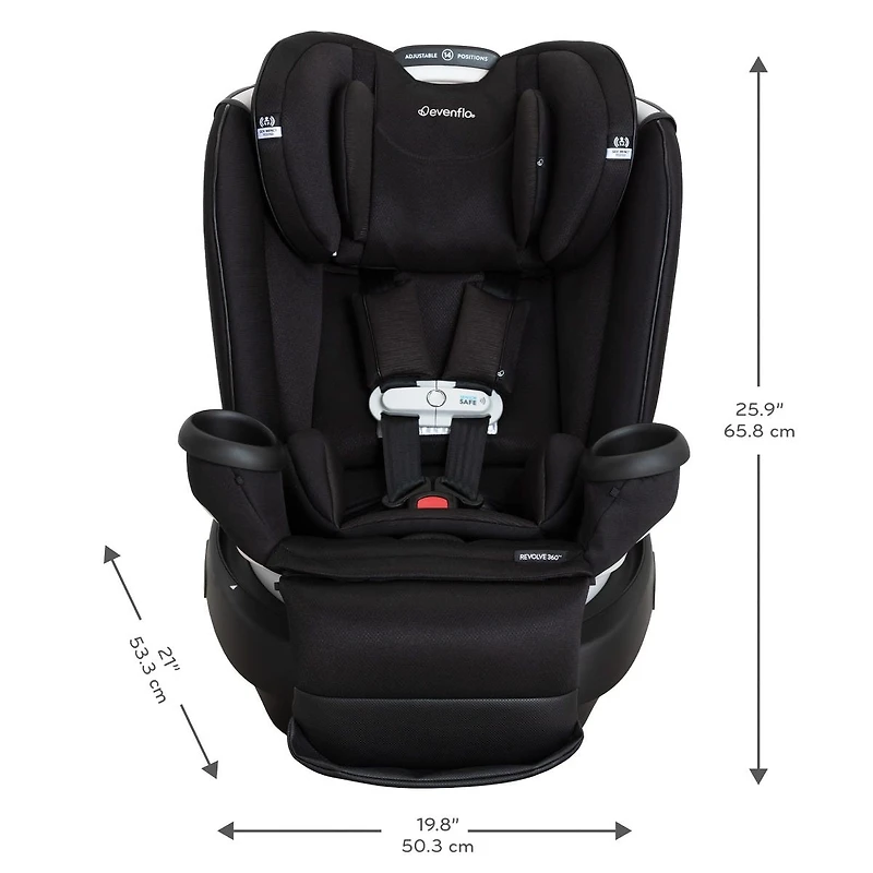 Gold Revolve360 Extend All-in-One Rotational Car Seat with SensorSafe - Onyx Black 
