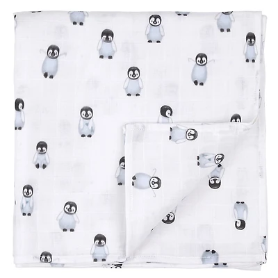 Penguins Muslin Blanket