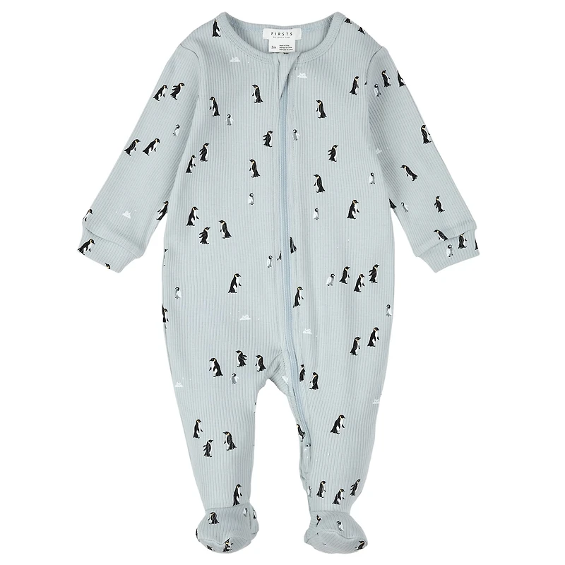 Penguins Ribbed Pajamas 0-12m