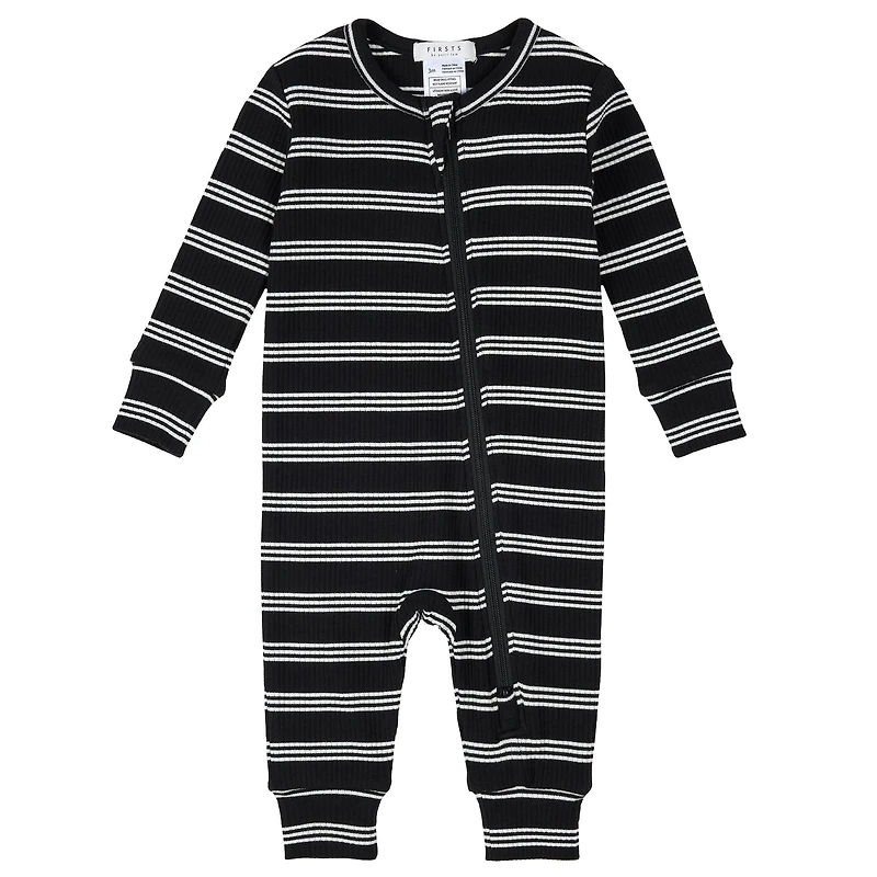 Penguins Striped Pajamas 0-24m