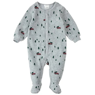 Trees Velour Pajamas 0-12m
