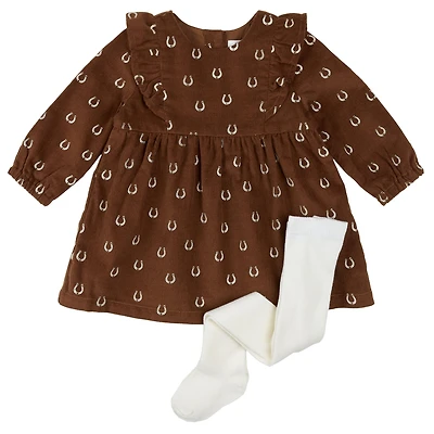 Horses Printed Dress 3-24m