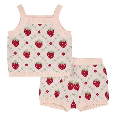 Strawberries Knit Set 3-24m