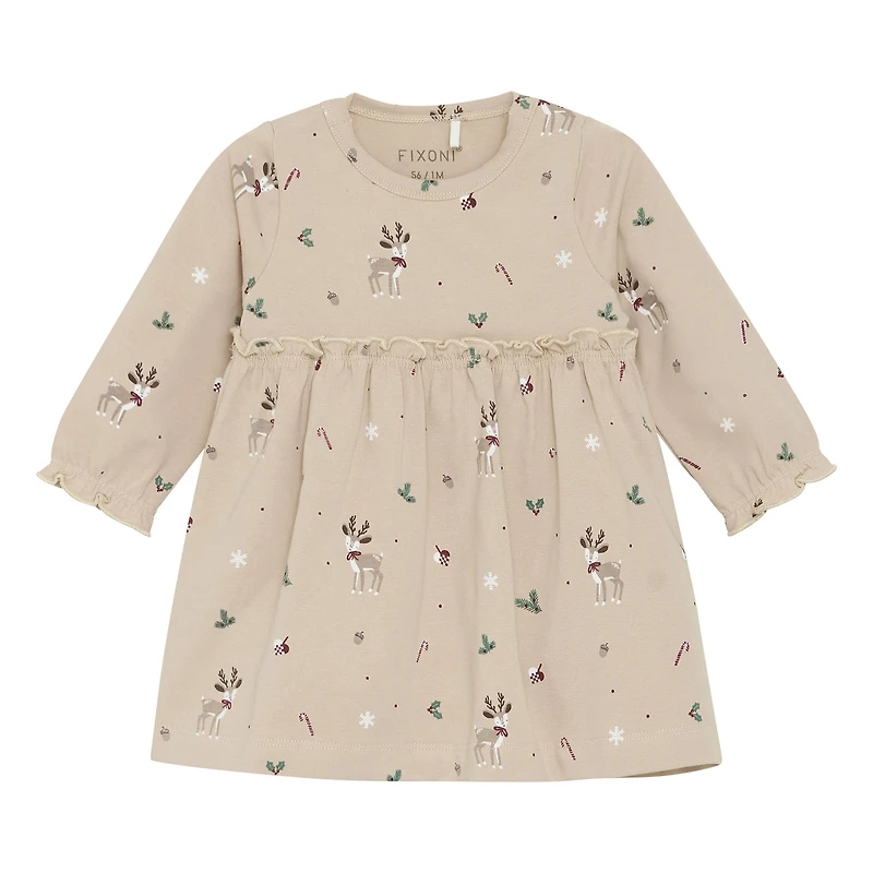 Reindeer Print Dress 6-24m