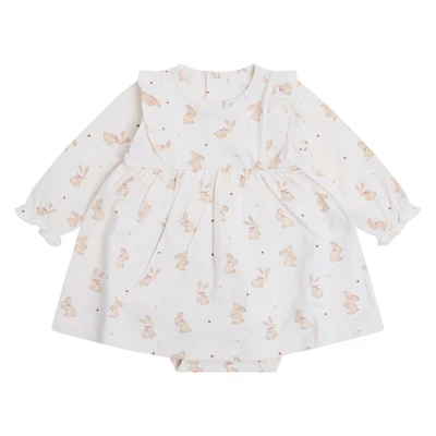Bunny Aop Body Dress 6-24m