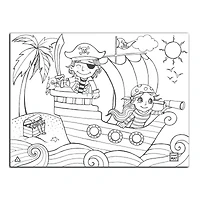 Casse-tête à Colorier et Crayons Lavables - Pirates