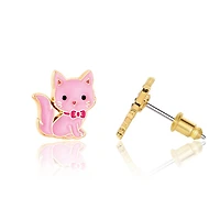 Boucles D'oreille Chat Rose