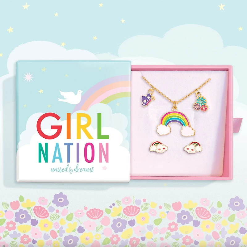 Charming Whimsy Necklace and Earring Gift Set - Cloud Luvs Rainbow