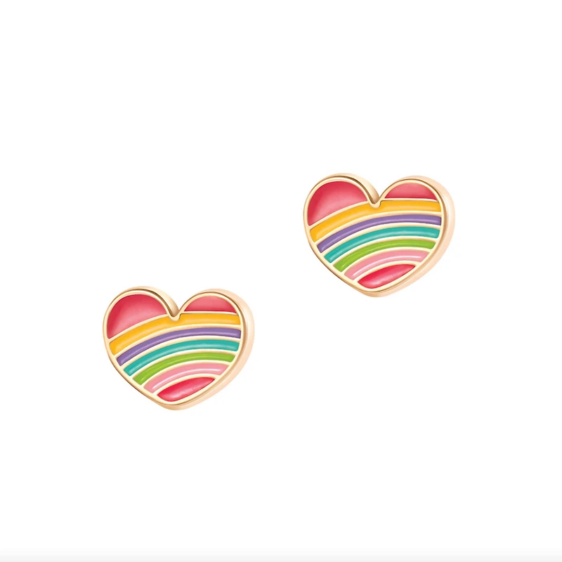 Charming Whimsy Necklace and Earring Gift Set - Rainbow Heart