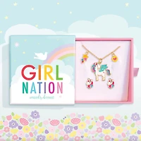 Charming Whimsy Necklace and Earring Gift Set - Unicorn Dreams
