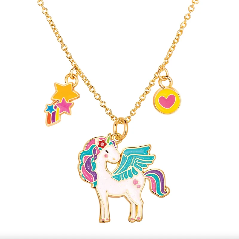 Charming Whimsy Necklace and Earring Gift Set - Unicorn Dreams