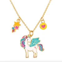 Charming Whimsy Necklace and Earring Gift Set - Unicorn Dreams