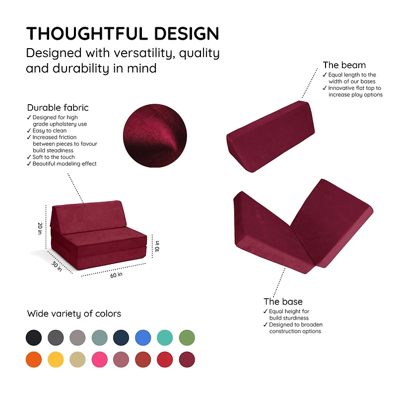 Half Modular Sofa - Cranberry Rain