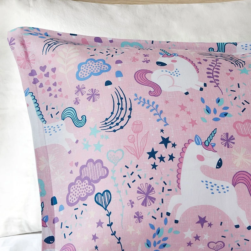 Double / Queen Comforter Set - Lola Unicorn Pink