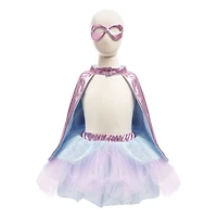 Ensemble Tutu/Cape/Masque - Rose Bleu 4-6ans