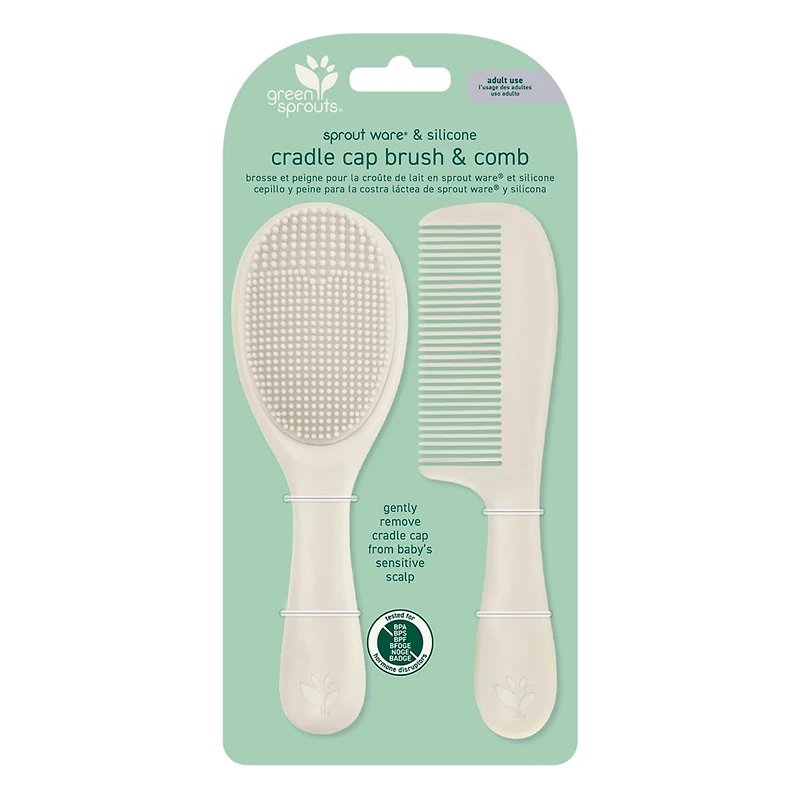 Sprout ware® & silicone cradle cap brush & comb - Light Spice