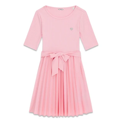 Robe Plissée Noeud 7-14ans