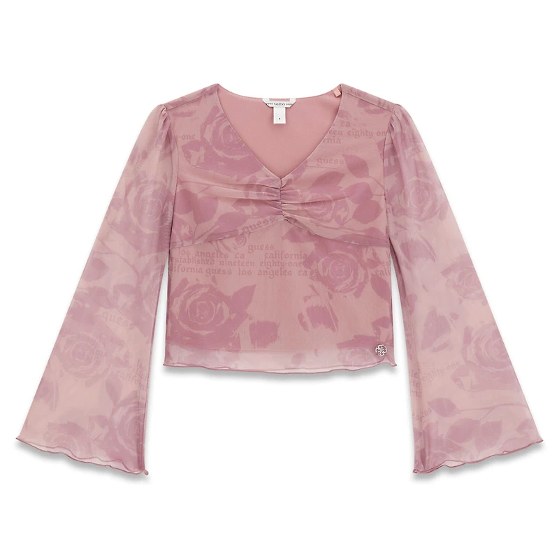 Mesh Floral Top 7-14