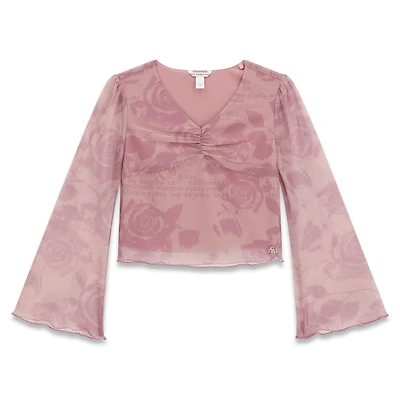 Mesh Floral Top 7-14