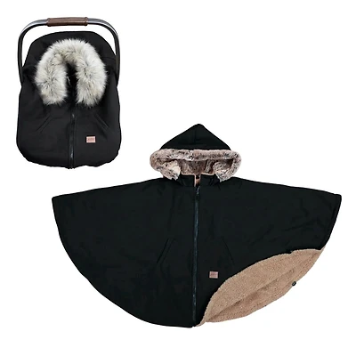 3-in-1 Car Seat Cover / Poncho - Black