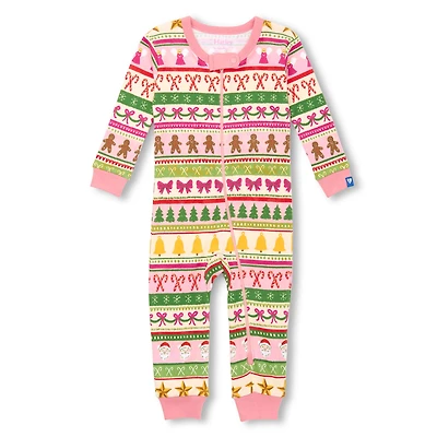 Pyjama Rose Fair Isle 3-24mois