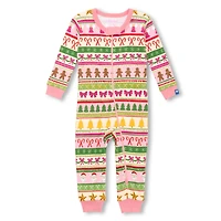 Pyjama Rose Fair Isle 3-24mois