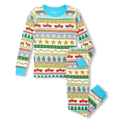 Pyjama Bleu Fair Isle 3-10ans
