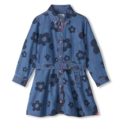 Flowers Denim Dress 3-8y