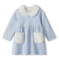 Fun Fur Trim Dress 3-24m