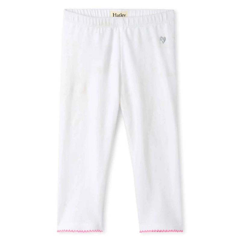 White Basic Capri Leggings 3-8y