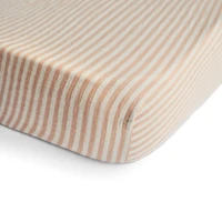 Crib Fitted Sheet Muslin - Natural Stripe