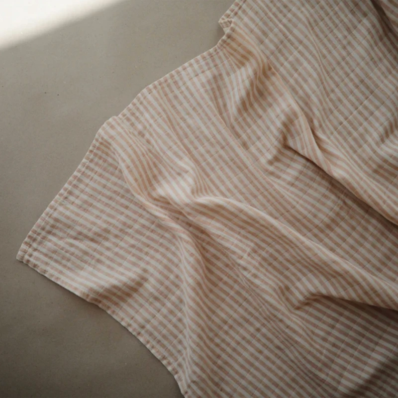 Couverture Mousseline -  Rayures Naturel
