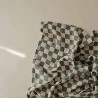 Muslin Swaddle Blanket - Olive Check
