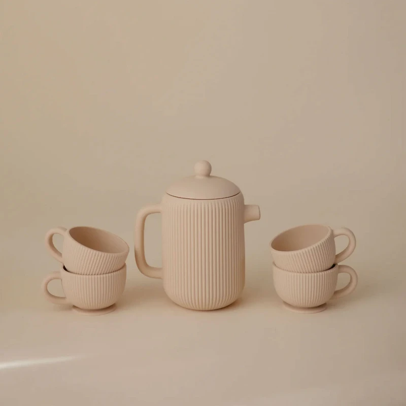 Silicone Tea Play Set - Sand