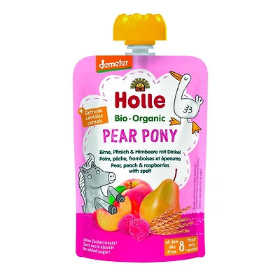 Organic Pouch - Pear Pony - Pear, Peach, Raspberries with Spelt (from 8 months)