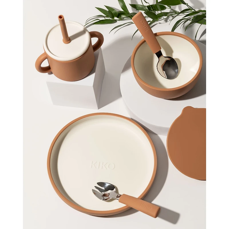 Silicone Suction Bowl with Lid - Tan