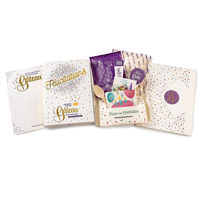 Carte de Souhaits + Gâteau Instantané Vanille - Félicitations