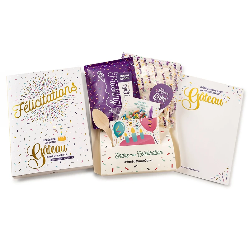 Carte de Souhaits + Gâteau Instantané Vanille - Félicitations