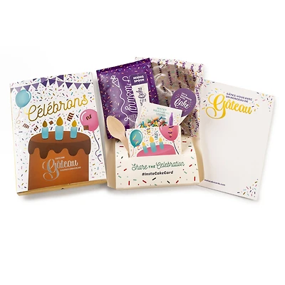 Carte de Souhaits + Gâteau Instantané Chocolat - Célébrons