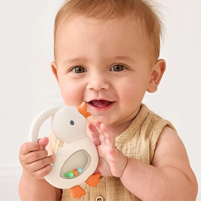 Bitzy Shake + Rattle Teether - Goose