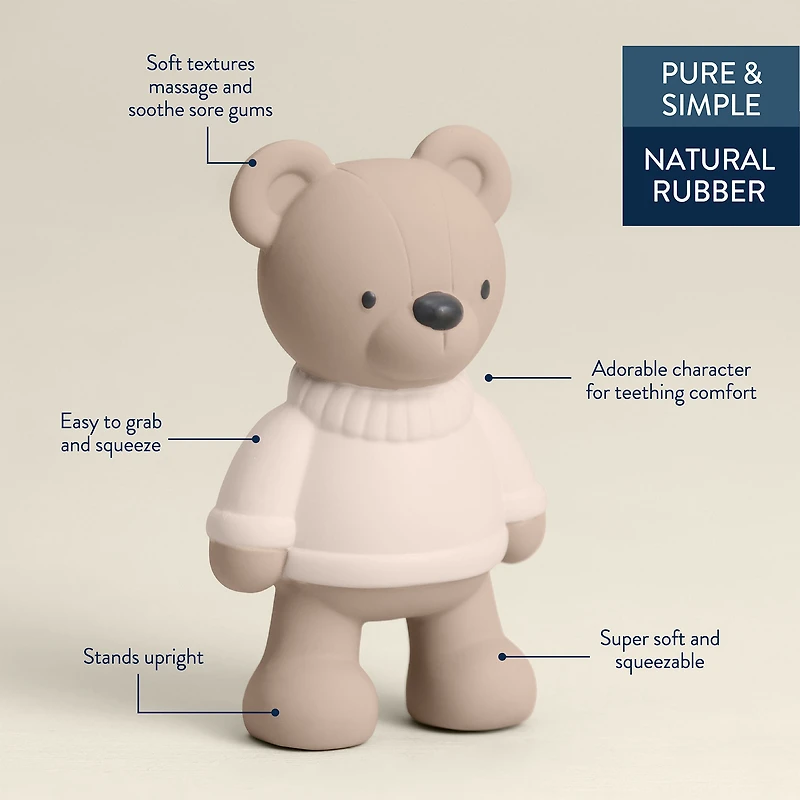 Natural Rubber Teether - Bear